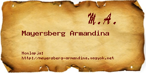 Mayersberg Armandina névjegykártya